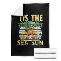Tis The Sea Sun Throw Blanket Dabbing Pineapple Summer Vacation Gift