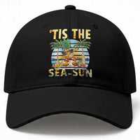 Tis The Sea Sun Baseball Cap Dabbing Pineapple Summer Vacation Gift