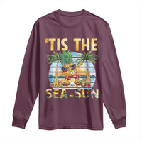 Tis The Sea Sun Long Sleeve Shirt Dabbing Pineapple Summer Vacation Gift