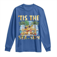 Tis The Sea Sun Long Sleeve Shirt Dabbing Pineapple Summer Vacation Gift