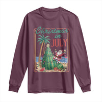 Christmas In July Long Sleeve Shirt Funny Santa Watermelon Xmas Tree