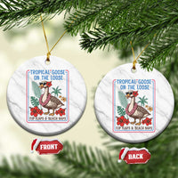 Funny Hawaiian Beach Vacation Graphic Ceramic Ornament Tropical Goose On The Loose