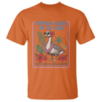 Funny Hawaiian Beach Vacation Graphic T Shirt Tropical Goose On The Loose