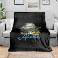 Vintage Hawaii Hibiscus Floral Throw Blanket Tropical Beach Vacation Graphic