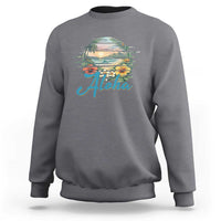 Vintage Hawaii Hibiscus Floral Sweatshirt Tropical Beach Vacation Graphic