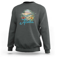Vintage Hawaii Hibiscus Floral Sweatshirt Tropical Beach Vacation Graphic