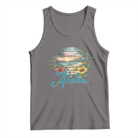 Vintage Hawaii Hibiscus Floral Tank Top Tropical Beach Vacation Graphic