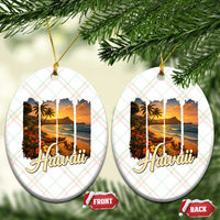Vintage Hawaii Beach Travel Ceramic Ornament Sunset Ocean Landscape