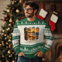 Vintage Hawaii Beach Travel Ugly Christmas Sweater Sunset Ocean Landscape