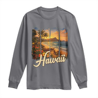 Vintage Hawaii Beach Travel Long Sleeve Shirt Sunset Ocean Landscape