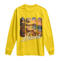 Vintage Hawaii Beach Travel Long Sleeve Shirt Sunset Ocean Landscape