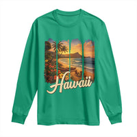 Vintage Hawaii Beach Travel Long Sleeve Shirt Sunset Ocean Landscape
