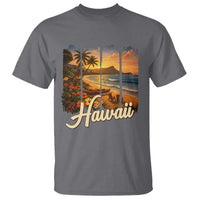 Vintage Hawaii Beach Travel T Shirt Sunset Ocean Landscape