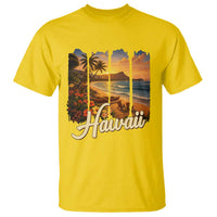 Vintage Hawaii Beach Travel T Shirt Sunset Ocean Landscape