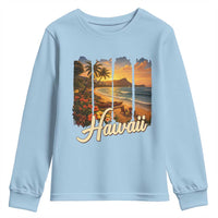Vintage Hawaii Beach Travel Youth Sweatshirt Sunset Ocean Landscape