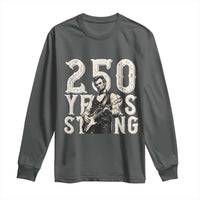 Vintage Abraham Lincoln Playing Guitar Long Sleeve Shirt 250 Years Strong
