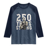 Vintage Abraham Lincoln Playing Guitar Raglan Shirt 250 Years Strong