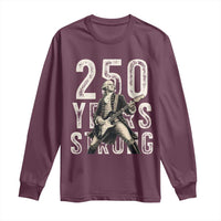 Vintage George Washington Playing Guitar Long Sleeve Shirt 250 Years Strong