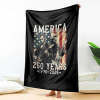 George Washington Abe Lincoln Playing Guitar Throw Blanket USA 250th Anniversary Guitarist Graphic