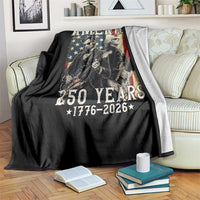 George Washington Abe Lincoln Playing Guitar Throw Blanket USA 250th Anniversary Guitarist Graphic