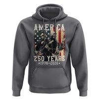 George Washington Abe Lincoln Playing Guitar Hoodie USA 250th Anniversary Guitarist Graphic