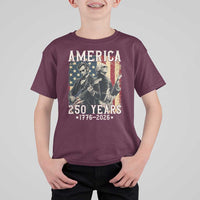 George Washington Abe Lincoln Playing Guitar T Shirt For Kid USA 250th Anniversary Guitarist Graphic