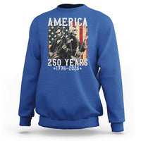 George Washington Abe Lincoln Playing Guitar Sweatshirt USA 250th Anniversary Guitarist Graphic