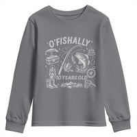 O'Fishally 10 Years Old Youth Sweatshirt Funny Fisherman Birthday Graphic