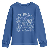 O'Fishally 10 Years Old Youth Sweatshirt Funny Fisherman Birthday Graphic