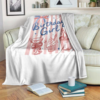 Patriotic Birthday Girl Throw Blanket Red White And Blue Party Graphic