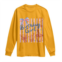 Patriotic Birthday Girl Long Sleeve Shirt Red White And Blue Party Graphic
