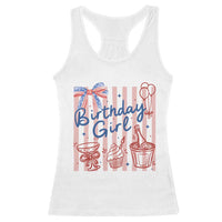 Patriotic Birthday Girl Racerback Tank Top Red White And Blue Party Graphic