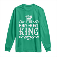 10th Birthday King Long Sleeve Shirt Perfect 10 Years Old Crown Gift