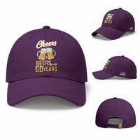 60th Birthday Party Gift Baseball Cap Cheers Beers To My 60 Years