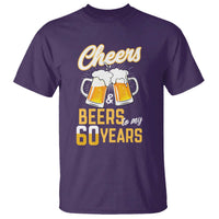 60th Birthday Party Gift T Shirt Cheers Beers To My 60 Years