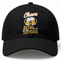 50th Birthday Party Gift Baseball Cap Cheers Beers To My 50 Years