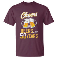 50th Birthday Party Gift T Shirt Cheers Beers To My 50 Years