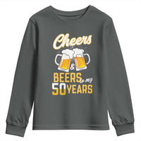 50th Birthday Party Gift Youth Sweatshirt Cheers Beers To My 50 Years