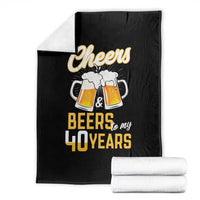 40th Birthday Party Gift Throw Blanket Cheers Beers To My 40 Years