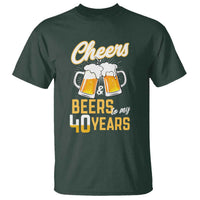 40th Birthday Party Gift T Shirt Cheers Beers To My 40 Years