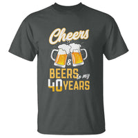40th Birthday Party Gift T Shirt Cheers Beers To My 40 Years