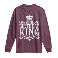 20th Birthday King Crown Gift For Men Long Sleeve Shirt