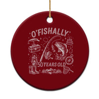 O'Fishally 50 Years Old Ceramic Ornament Funny Fisherman Birthday Graphic