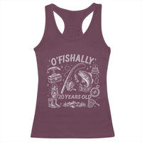 O'Fishally 20 Years Old Racerback Tank Top Funny Fisherman Birthday Graphic
