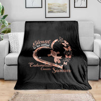 Endometrial Cancer Warrior Gift Throw Blanket Blessed To Be Called A Survivor