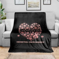 Endometrial Cancer Family Support Throw Blanket I Wear Peach For My Mom