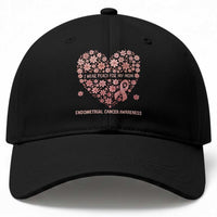 Endometrial Cancer Family Support Baseball Cap I Wear Peach For My Mom