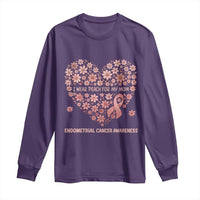 Endometrial Cancer Family Support Long Sleeve Shirt I Wear Peach For My Mom
