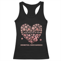 Endometrial Cancer Family Support Racerback Tank Top I Wear Peach For My Mom