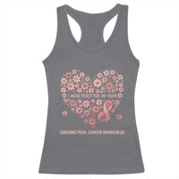 Endometrial Cancer Family Support Racerback Tank Top I Wear Peach For My Mom